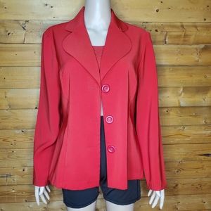 ♥️ 3/$30.00 massioni Red Blazer fitted women's suit jacket long sleeve Size M